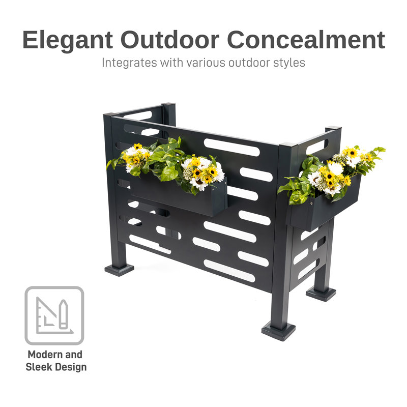 Premium Air Conditioner Screen,  Graphite Color, 30" H x 20" W x 40" D