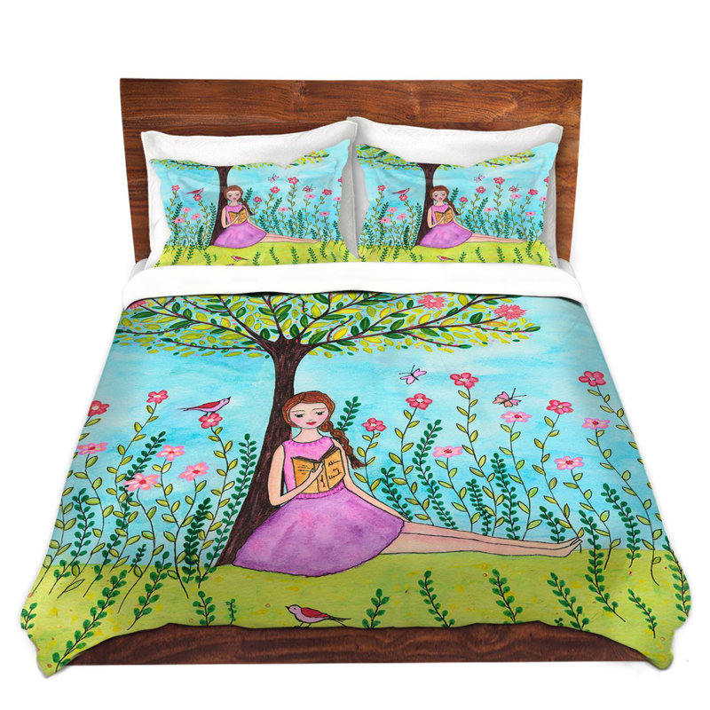 Ensemble de housse de couette l’après-midi summer, 1 housse simple + 1 taie standard