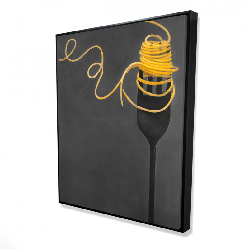 Spaghetti Pasta Around A Fork Print On Canvas