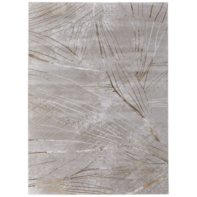 Vanhorn Modern Abstract, Taupe/Brown/Silver