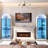 76" Tall Arched Display Cabinet with LED, 6-Tier Curio Cabinets with Adjustable Brightness & Smart Human Induction-1236435773