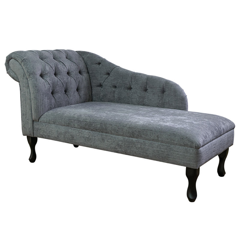 Upholstered Chaise Lounge, Black