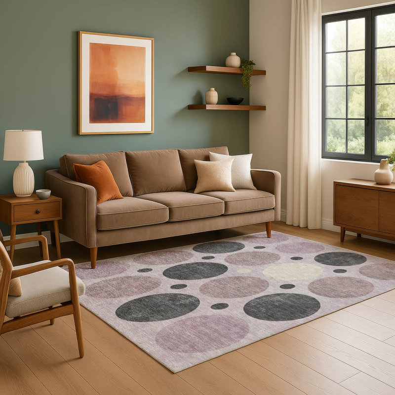 Premium Machine Washable Mayfield AMF1949 Geometric Rug, Rectangle 3' x 5'