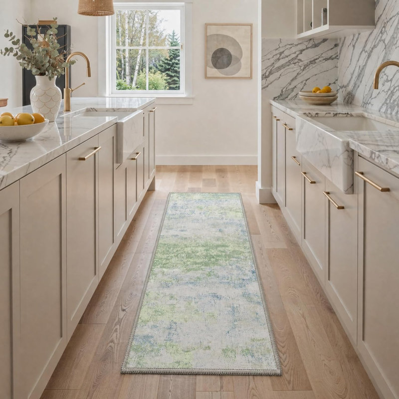 Washable Abstract Indoor Rug