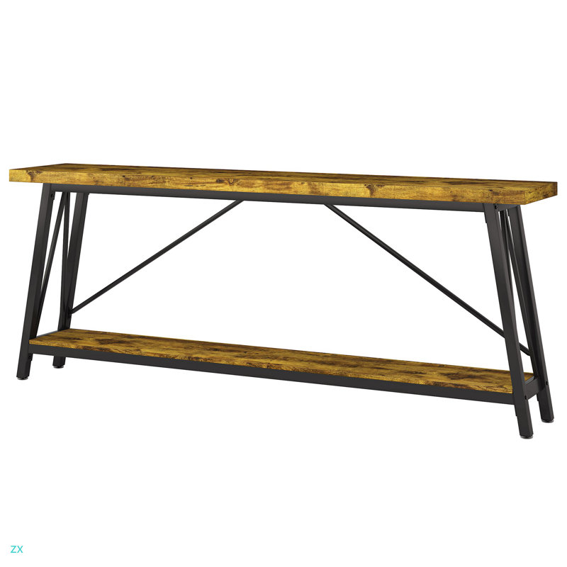 70.9" Extra Long Sofa Table Behind Couch, Industrial Entry Console Table For Hallway, Entryway & Living Room, Rustic Brown