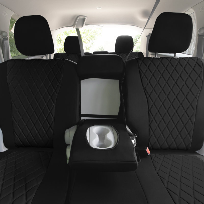 Neoprene Car Seat Covers Full Set Custom Fit for 2016 to 2022 Honda Pilot, Black