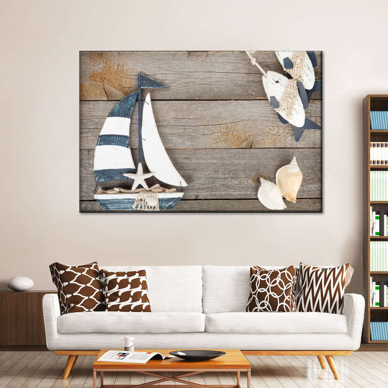 Jouet voilier sur toile, H 26 po x l 39 po x P 1,25 po