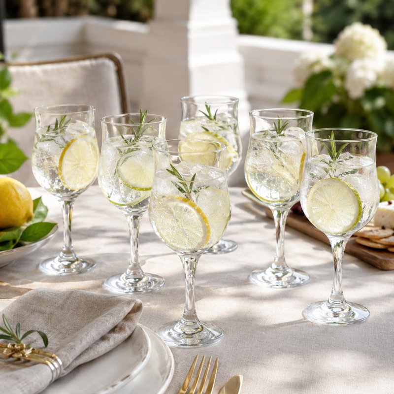 315ml Stemmed Goblet Drinking Glasses - Wine & Water Barware, Set of 6