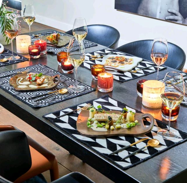 Ceramic Decorative Plate 1, 9" W X 5" D, Black