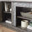 70" Modern TV Stand With 2-Door Storage, Faux Stone Media Console Cabinet, Grey Large Entertainment Center For Living Room