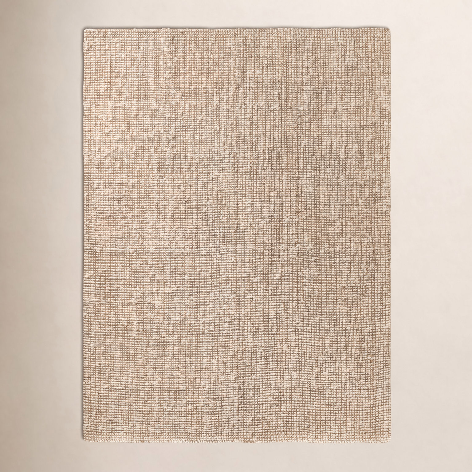 Vesper White Tan Hand-Knotted Jute Rug, Rectangle 8' x 10'