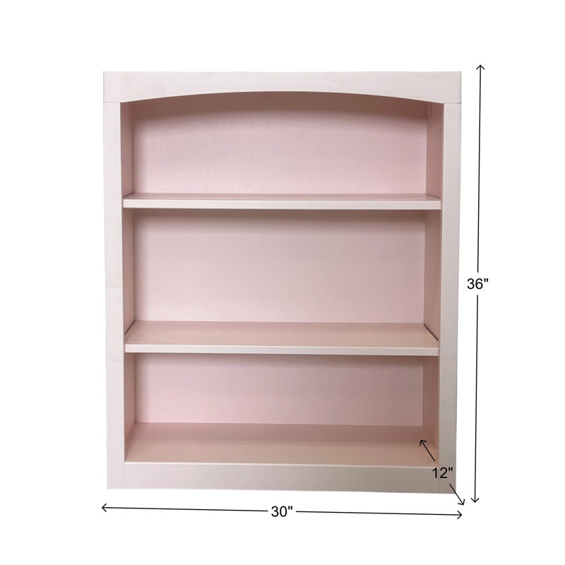Bibliothèque classique Ossy, Rosé, (3 tablettes) H 36 po x l 30 po x P 12 po