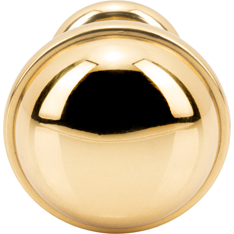 Ronan Diameter Round Knob, Polished Brass, 1 1/2"