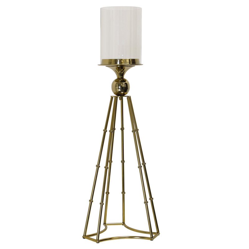 Gilded Spire Candle Holder - Gold - 11.5"W x 10"D x 32.5"H, 11.5"W x 10"D x 32.5"H