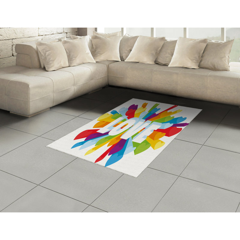 Colorful High Density Long Fiber Poly Threads Decorative Area Rug Carpet, Rectangle 4' x 5'8"