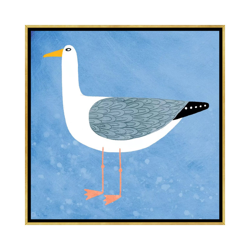 « Seagull » par Nic squirrell-impression, H 26 po x l 26 po x P 1,5 po, Pas de tapis, Toile encadrée d'or