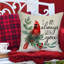 Housses de coussin Cardinal Bird - rouge - 18 x 18 po / ensemble de 4 / pomme de pin et baie