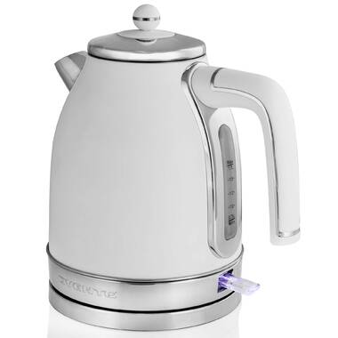 OVENTE 1.8 L Glass Electric Tea Kettle, Stainless Steel Infuser, Automatic  Shut Off, Silver KG661S 