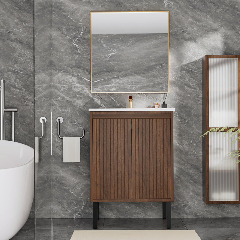 Meuble-lavabo 24 po sans lavabo, Brun