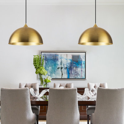 Luminaire suspendu en forme de dôme à 2 lumières de 14 po à 2 lumières pour cuisine, salle à manger