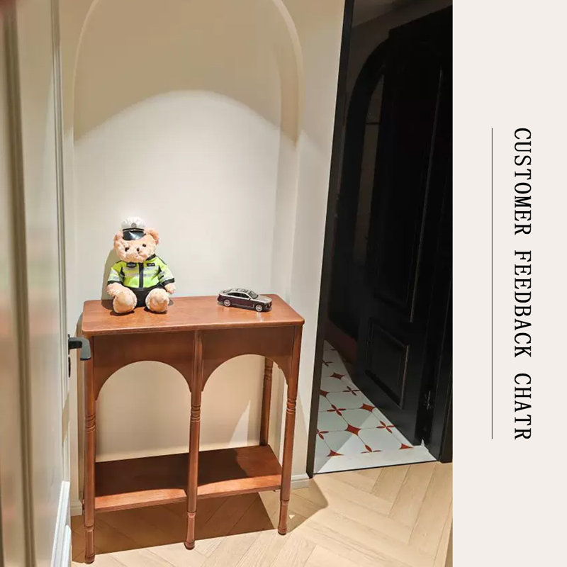 Console en bois de cerisier rétro, 31.5, Couleur de bois de cerisier