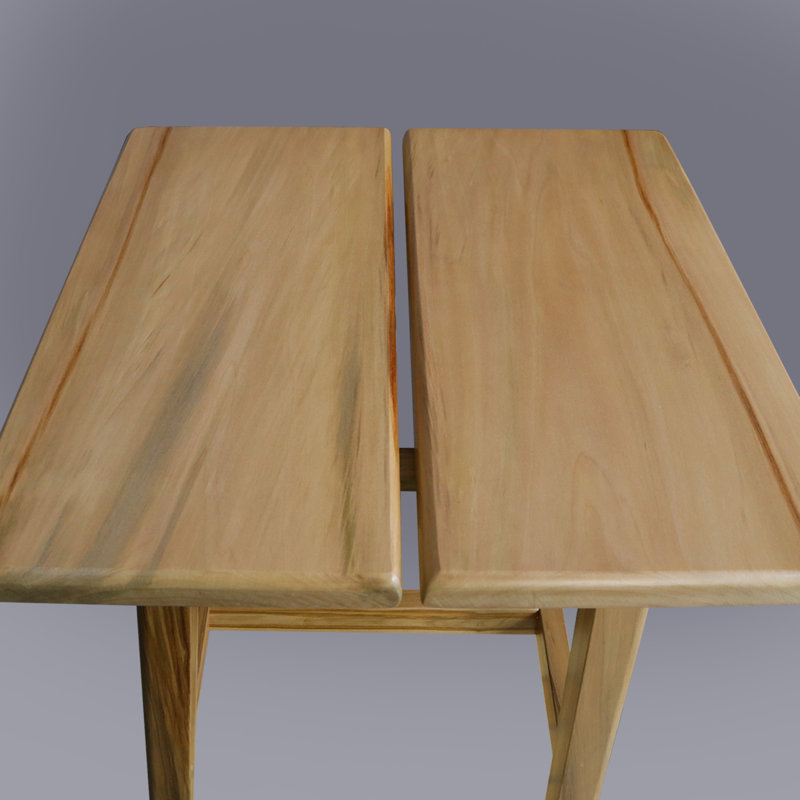 Tabouret rectangulaire 100% bois franc américain avec plateau divisé