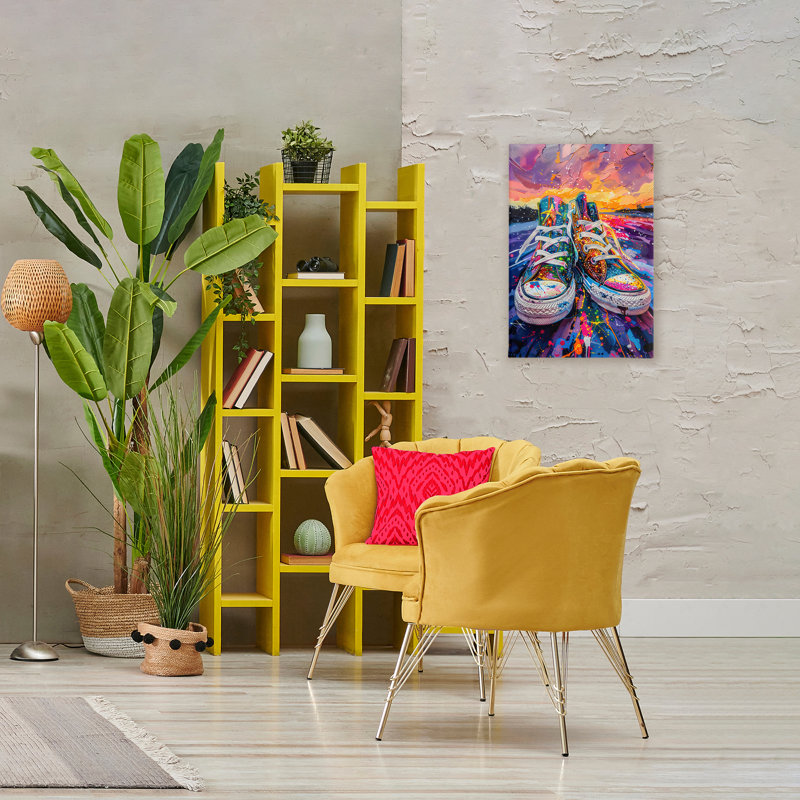 Toile vibrante au coucher du soleil, design par Creative Studio, H 30 po x l 20 po