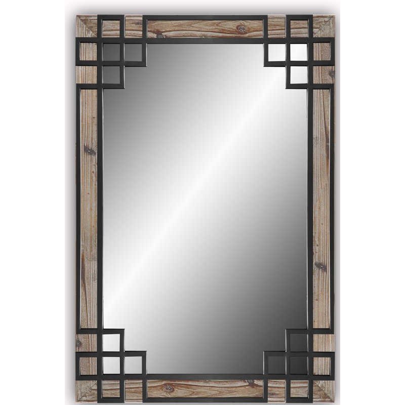 Flat Wall Mirror, Natural/Black