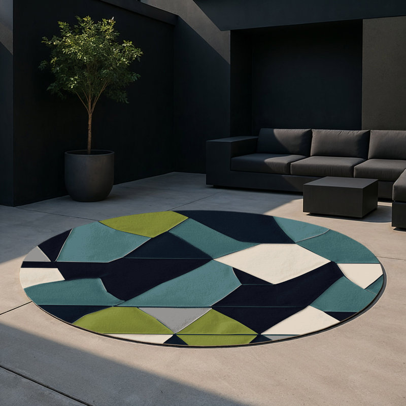 Orbit Crossroads Indoor And Outdoor Area Rug, Round 5'