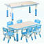 Ensemble de table et de chaises pour enfants 47 po, 47 po, réglable en hauteur avec rangement et bureau Graffiti pour l'artisanat, bleu-1440763592