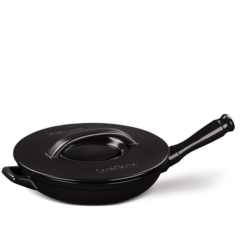 Poêle à frire antiadhésive en céramique 11,2 "avec couvercle Ceraflame, Noir