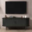 Console de télévision moderne avec rangement, porte coulissante et design Mid-Century pour le salon et le bureau-130177552