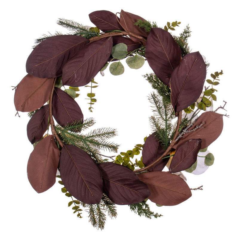 Faux Magnolia Polyester 30'' Wreath