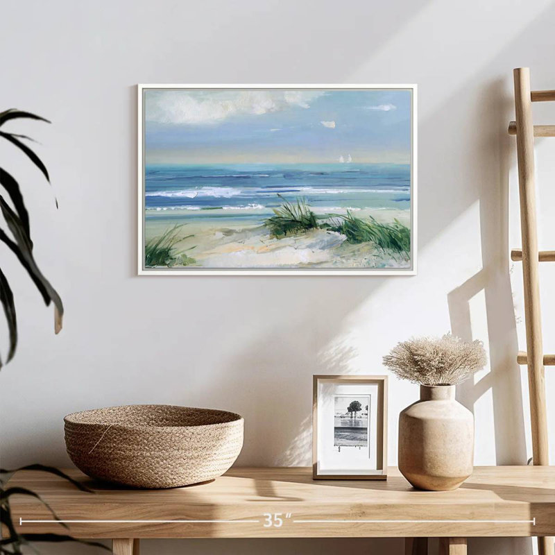 Brises côtières, Cadre flottant blanc, 19 po x 13 po