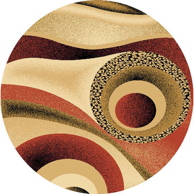 Tapis orange / beige / vert Walter