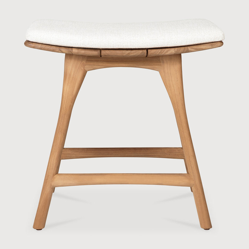 Osso Outdoor Teak Bar Stool, Off White