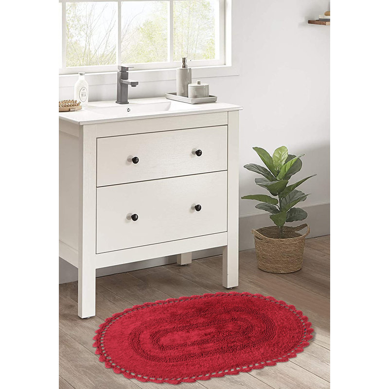 Tapis pour salle de bain Akiera Luna, Vin rouge