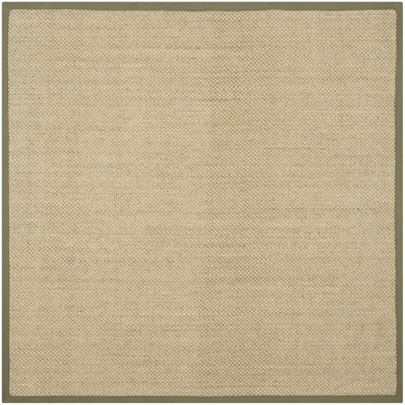 Auckland Jute/Sisal Beige/Green Area Rug, Runner 2'6" x 12'
