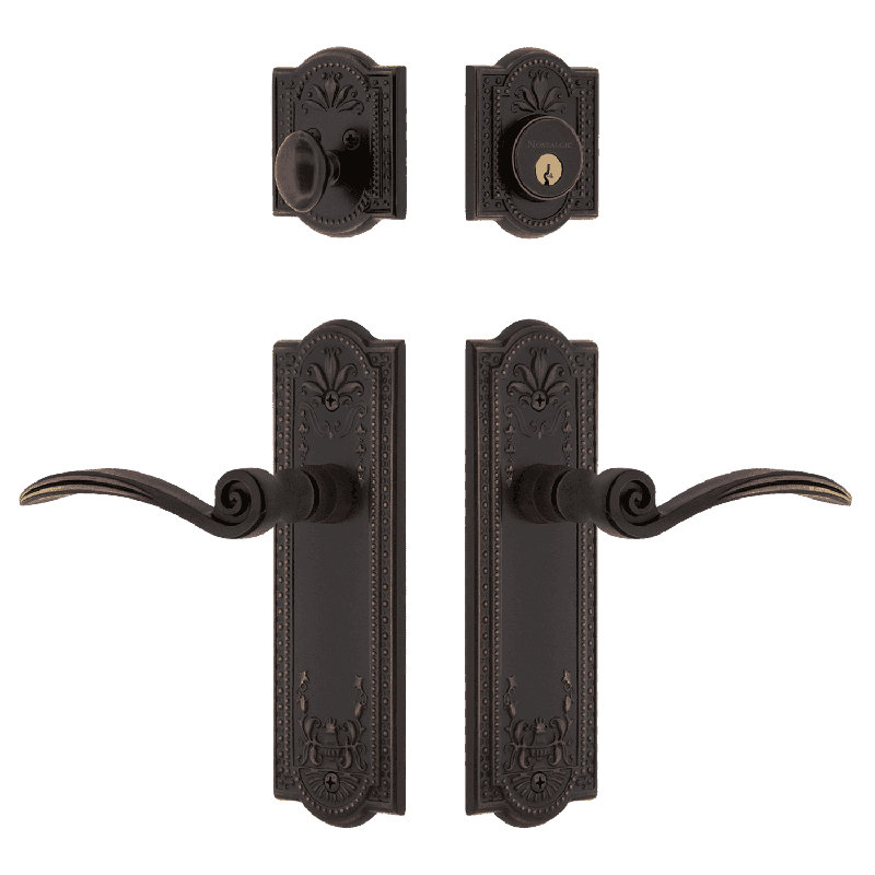 Nostalgic Warehouse Meadows Entry Set with Swan Lever, Timeless Bronze, 2.75