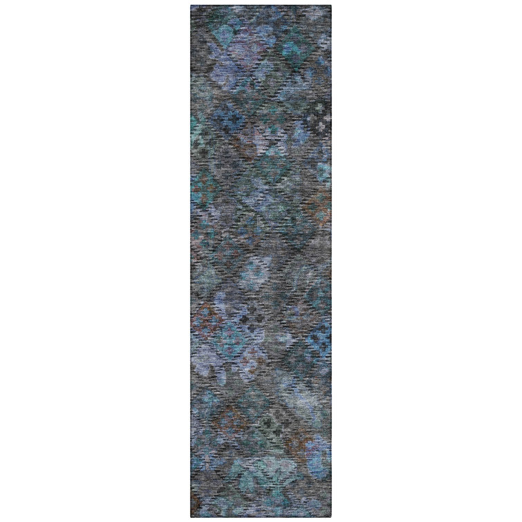 Machine Washable Indoor/Outdoor Chantille ACN1109 Teal Rug