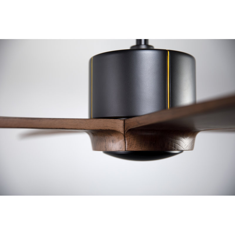 Nouveau Downrod Ceiling Fan, Dark Bronze/Brass, Mahogany, Wall Control