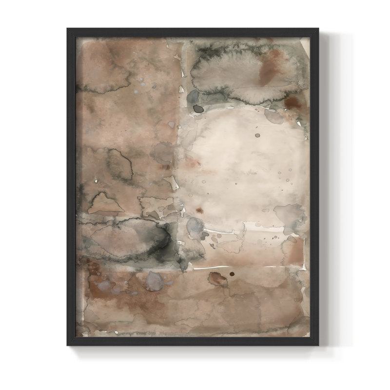 «Mud Play I», reproduction encadrée - bois massif, H 15 po x l 12 po, Noir, noir, noir, noir