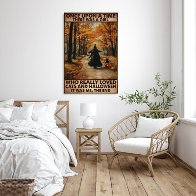 Who Really Loved Cats And Halloween - 1 Piece Rectangle Graphic Art Print On Wrapped Canvas - Wrapped Canvas Print