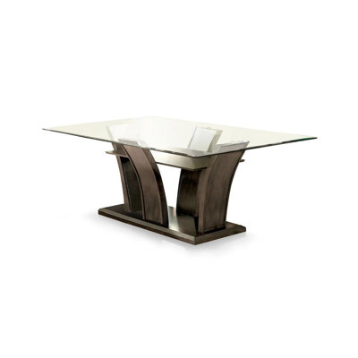 71.6" W Contemporary Dining Table, Brown Cherry