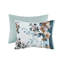 Floral Comforter For King/ King - Grey And Blue Colours, , Comfortable 5 Piece Teal Design, Soft Bedding-121168144