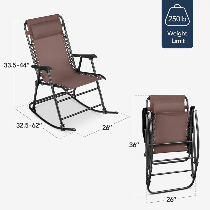 Outdoor Rocking Lounge Chair, Brown