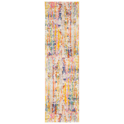 Felty Abstract Beige Area Rug