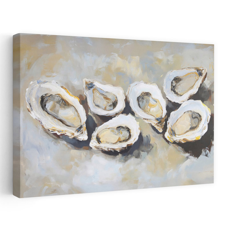 Oysters, art mural contemporain abstrait, H 40 po x l 60 po