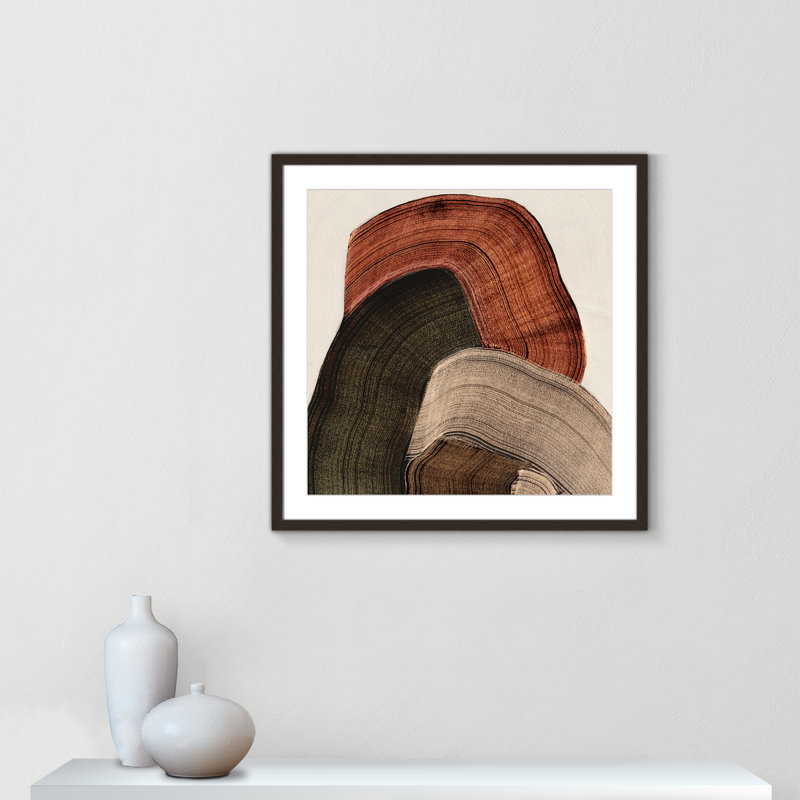 «Folded Earth I» par Casa Fine Arts, Noyer à grain ouvert, L 27,5 po x H 27,5 po, Imprimé mat
