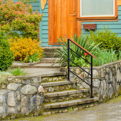 1-3 Step Wood Metal Handrail